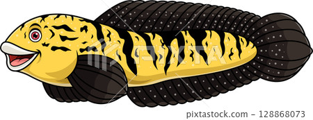 Cartoon channa marulioides snakehead Cartoon channa marulioides snakehead 128868073