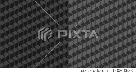 Dark New Monochrome Flat Seamless Abstract Geometric Vector Illustration Background Pattern Set 128868688