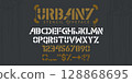 Abstract Stencil Urban Street Art Graffiti Alphabet Typeface Digital Typography Vector Illustration 128868695
