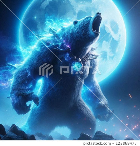 Angry bear illustration 128869475