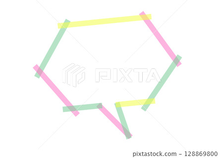 彩色遮蔽膠帶式氣泡(透明背景) 彩色遮蔽膠帶式氣泡(透明背景) 128869800