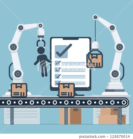 Robotics Human Icon Automation Concept. Vector illustration 128870014