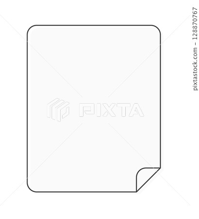 Icon of a sheet of paper with turned corners - Stylish rounded square frame or banner template - 4:5 Icon of a sheet of paper with turned corners - Stylish rounded square frame or banner template - 4:5 128870767