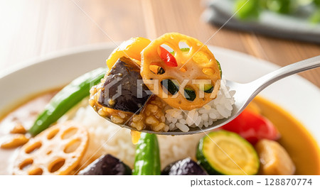 Summer vegetable curry 128870774