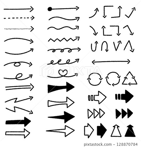 簡單的手繪箭頭 128870784
