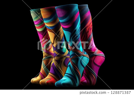 colorful socks isolated on black 128871387