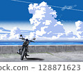 Road where you can see the sea 128871623