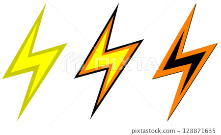 閃電電擊符號插圖受到電擊或衝擊 閃電電擊符號插圖受到電擊或衝擊 128871635