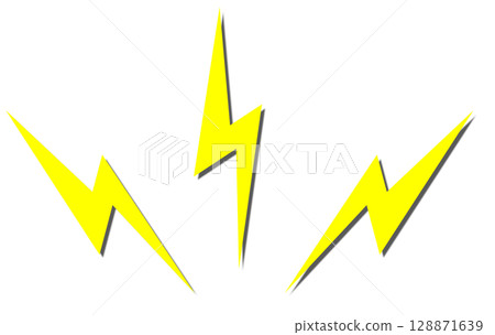 Illustration of a lightning bolt electric shock symbol receiving an electric shock or shock 128871639