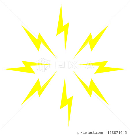 閃電電擊符號插圖受到電擊或衝擊 128871643