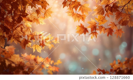 Bright autumn leaves 128871660