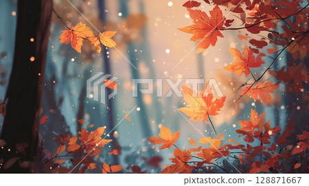 Bright autumn leaves 128871667