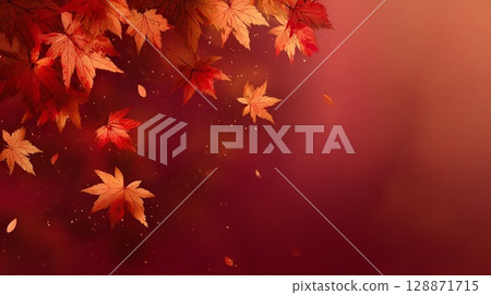 鮮紅的秋葉 128871715