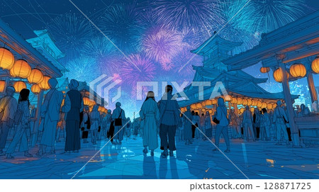 A Midsummer Night's Dream, a nostalgic Japanese festival scene 128871725
