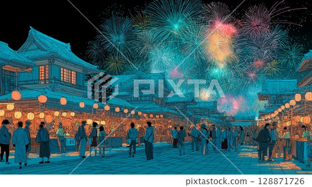 A Midsummer Night's Dream, a nostalgic Japanese festival scene 128871726