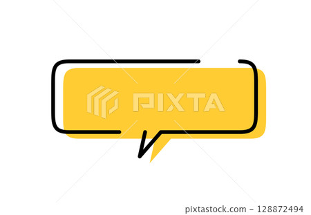 Simple and cute handwritten speech bubbles 128872494