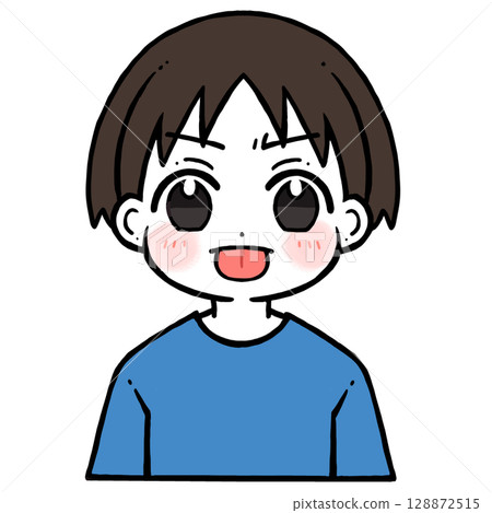 Illustration of an angry boy sticking out his tongue Illustration of an angry boy sticking out his tongue 128872515