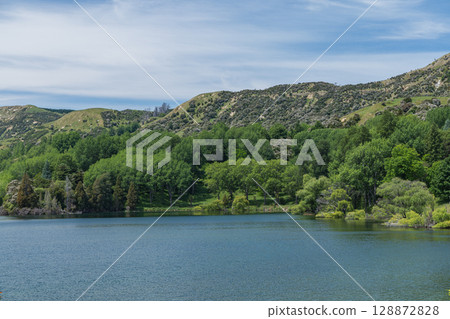 Lakeside view of Lake Tutira in Hawke's Bay, New Zealand 128872828