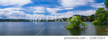 Lakeside view of Lake Tutira in Hawke's Bay, New Zealand Lakeside view of Lake Tutira in Hawke's Bay, New Zealand 128872837