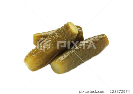 Cucumber sour isolated on white background. 128872974