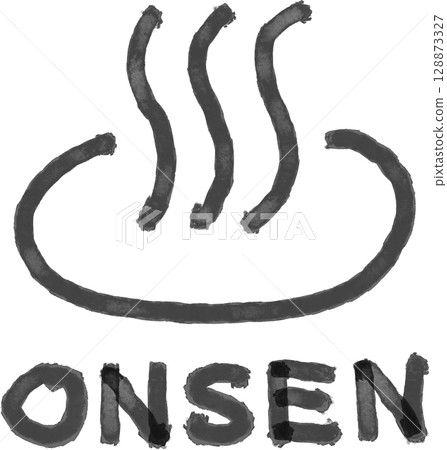 ONSEN mark icon drawn with a black water-based pen ONSEN mark icon drawn with a black water-based pen 128873327