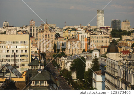 Panoramic skyline view of Kyiv, Ukraine 128873405