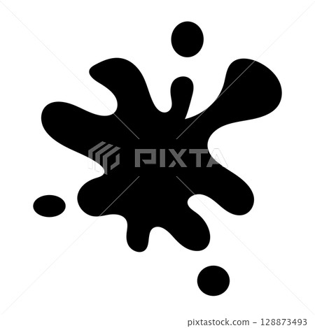 Ink/paint splash illustration, black 128873493