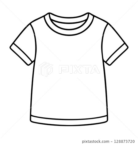 t shirt outline icon line art, black and white... - Stock Illustration ...