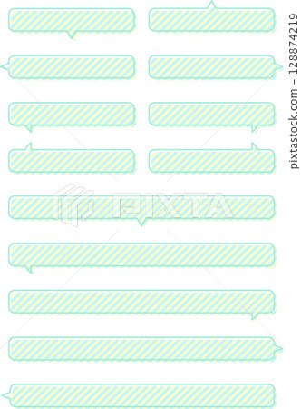 簡單的橫條紋氣泡、評論和裝飾：向量插圖集 128874219