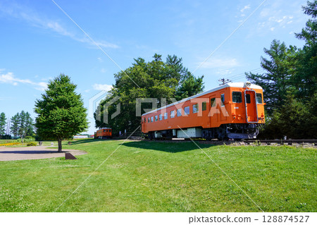 Preserved vehicle at Koufuku Station on the Hiroo Line: Kiha 22 diesel railcar Preserved vehicle at Koufuku Station on the Hiroo Line: Kiha 22 diesel railcar 128874527