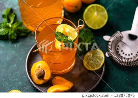 Fresh summer apricot healthy drink Fresh summer apricot healthy drink 128875076