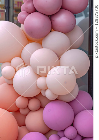 Pastel Colours Balloons Cluster 128875730