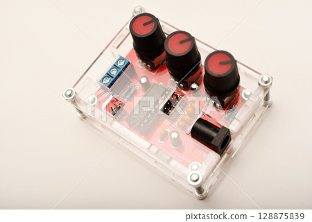 An assembled radio-electronic device. The signal generator. DIY kit for assembling an electronics enthusiast. 128875839
