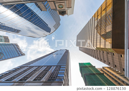 Skyscrapers Perspective Hong Kong 128876130
