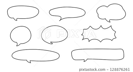 Handwritten loose speech bubble set vector 128876261