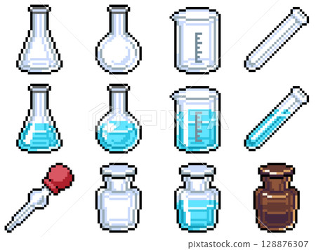 科學實驗室設備象形圖第 1 卷（燒瓶和燒杯等 12 個物品） 128876307