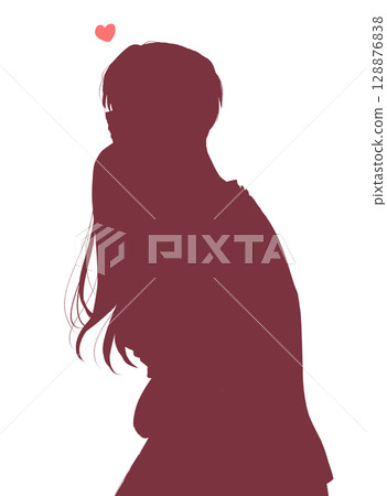 男女擁抱剪影 128876838