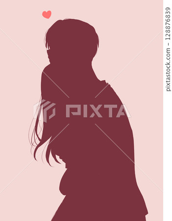 男女擁抱剪影 128876839