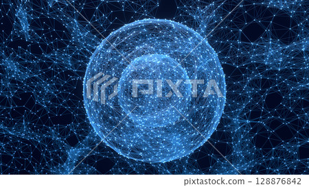 Digital network background with multilayer spherical structure Digital network background with multilayer spherical structure 128876842