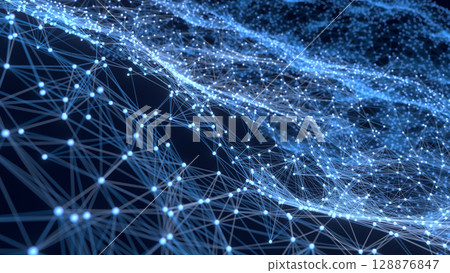 描繪數位網路和資訊流的背景 128876847