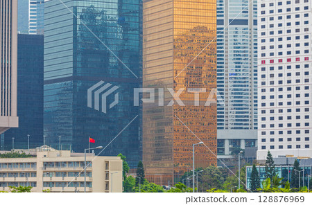 Golden Skyscraper Hong Kong 128876969