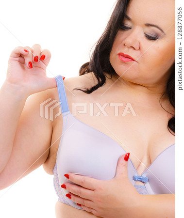 Big woman wearing bra Big woman wearing bra 128877056