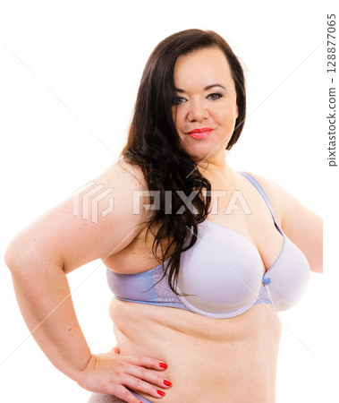Big woman in bra, body positive. Big woman in bra, body positive. 128877065