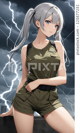 穿戰鬥服的女孩 128877281