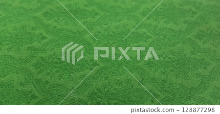 Bright green background with classic ornament 128877298