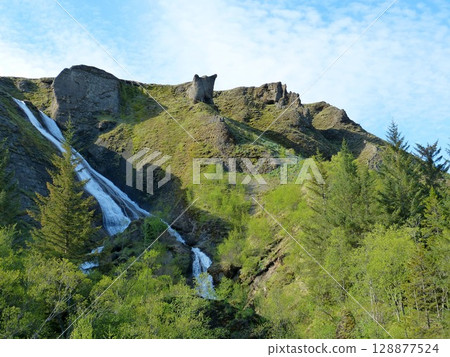 Amazing Waterfall Systrafoss in Iceland Amazing Waterfall Systrafoss in Iceland 128877524