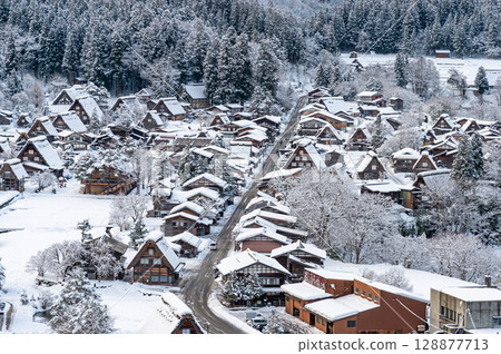 Shirakawa-go with snow Shirakawa-go with snow 128877713