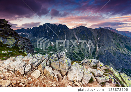 Beautiful view of mountain landscape in National Park High Tatra. 128878306