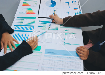 Success, audience with an applause and in a business meeting at work with a lens flare together. Achievement or celebration, motivation and businesspeople clapping hands for good news or support 128878473