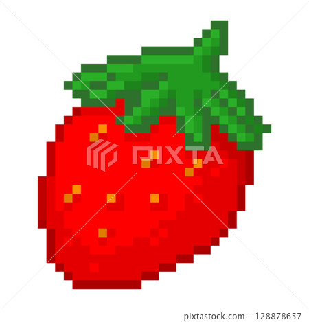 草莓像素插圖 128878657